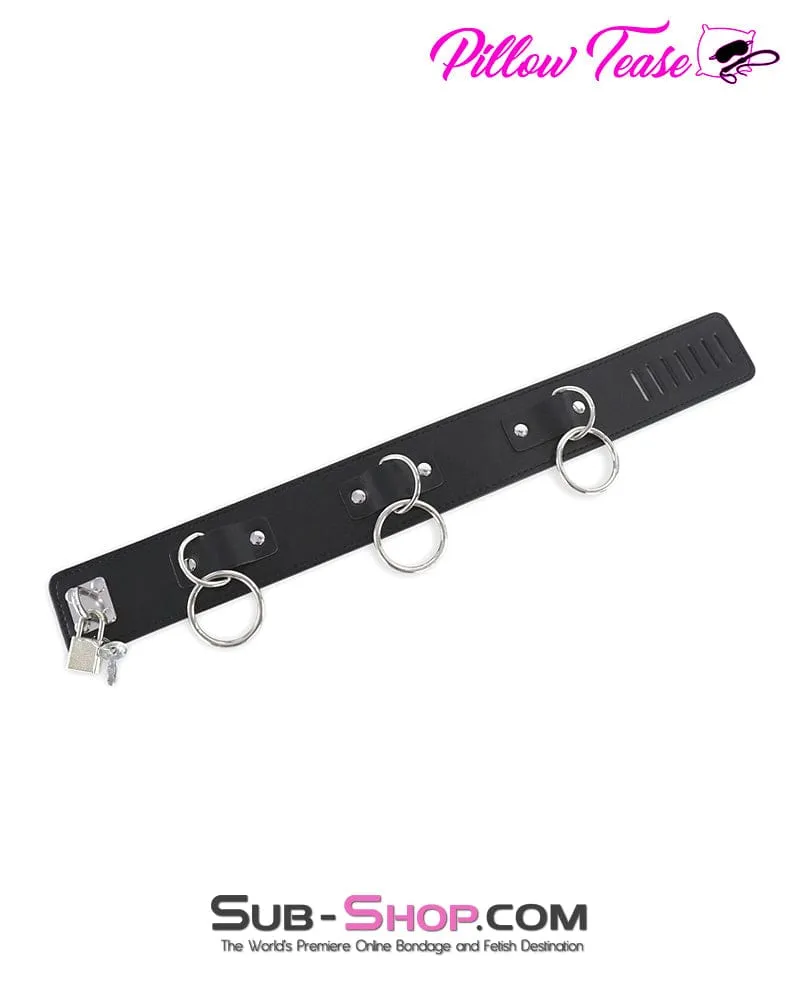 0552DL      3 Ring Bondage Slave Collar