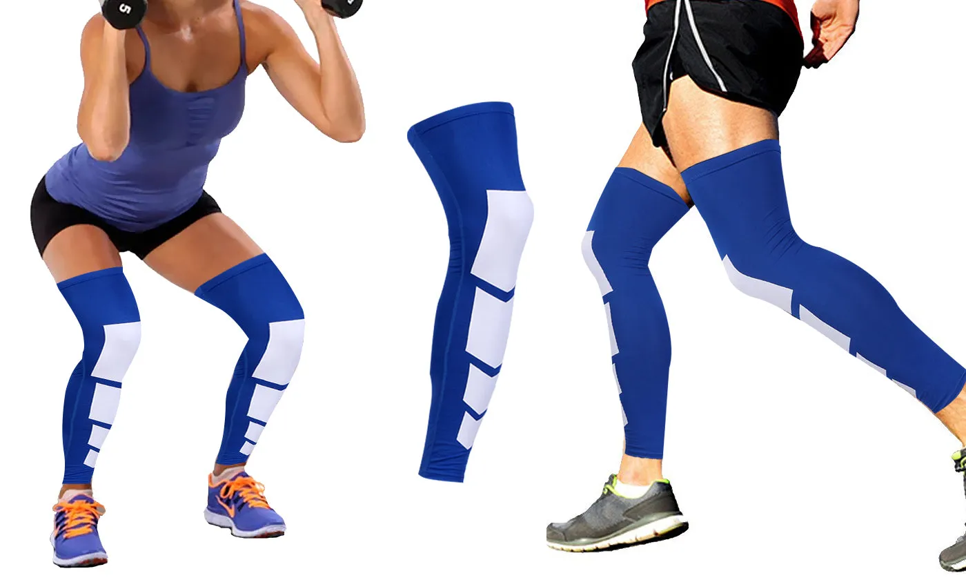 1-Pair : Unisex Full-Length Knee and Calf Compression Sleeves