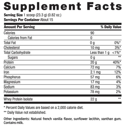 100% Whey Protein, Natural Flavor, oz