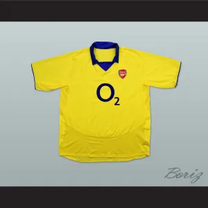 2003-2005 Arsenal London FC Yellow Soccer Jersey