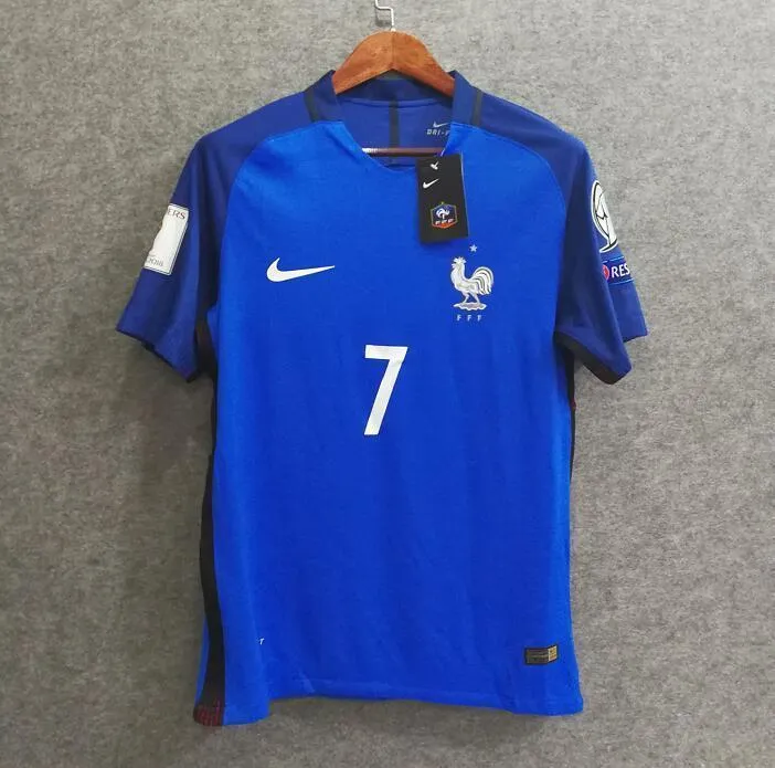 2018 Men France #7 Griezmann Jersey Home World Cup Jersey Player