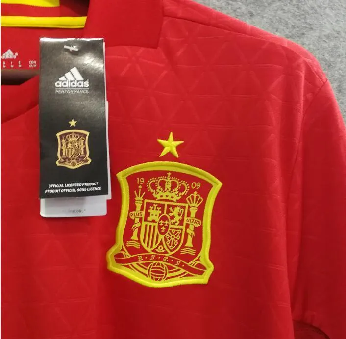 2018 Men Spain Jersey Home Iniesta Jersey Soccer World Cup Jersey Fanatics