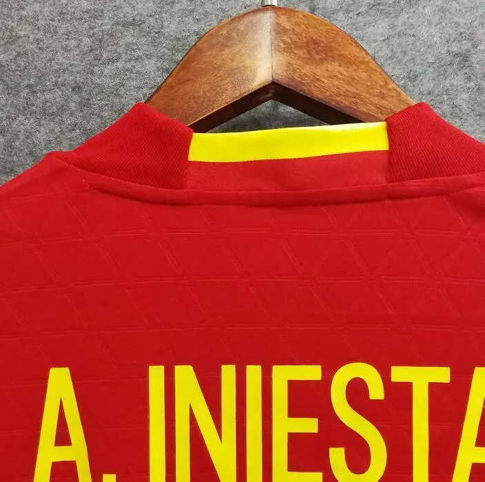 2018 Men Spain Jersey Home Iniesta Jersey Soccer World Cup Jersey Fanatics