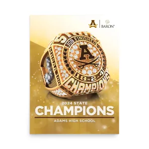 Adams High School Soccer 2024 Ring 2 Championship Poster