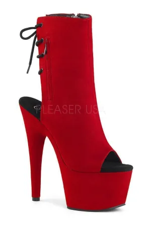 ADORE-1018FS Platform Boot | Red Faux Suede