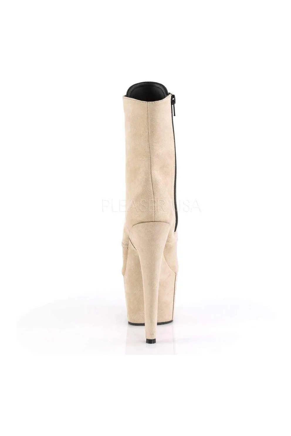 ADORE-1020FS Platform Ankle Boot | Nude Faux Leather
