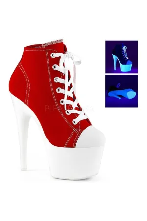 ADORE-700SK-02 Platform Ankle Boot | Red Canvas