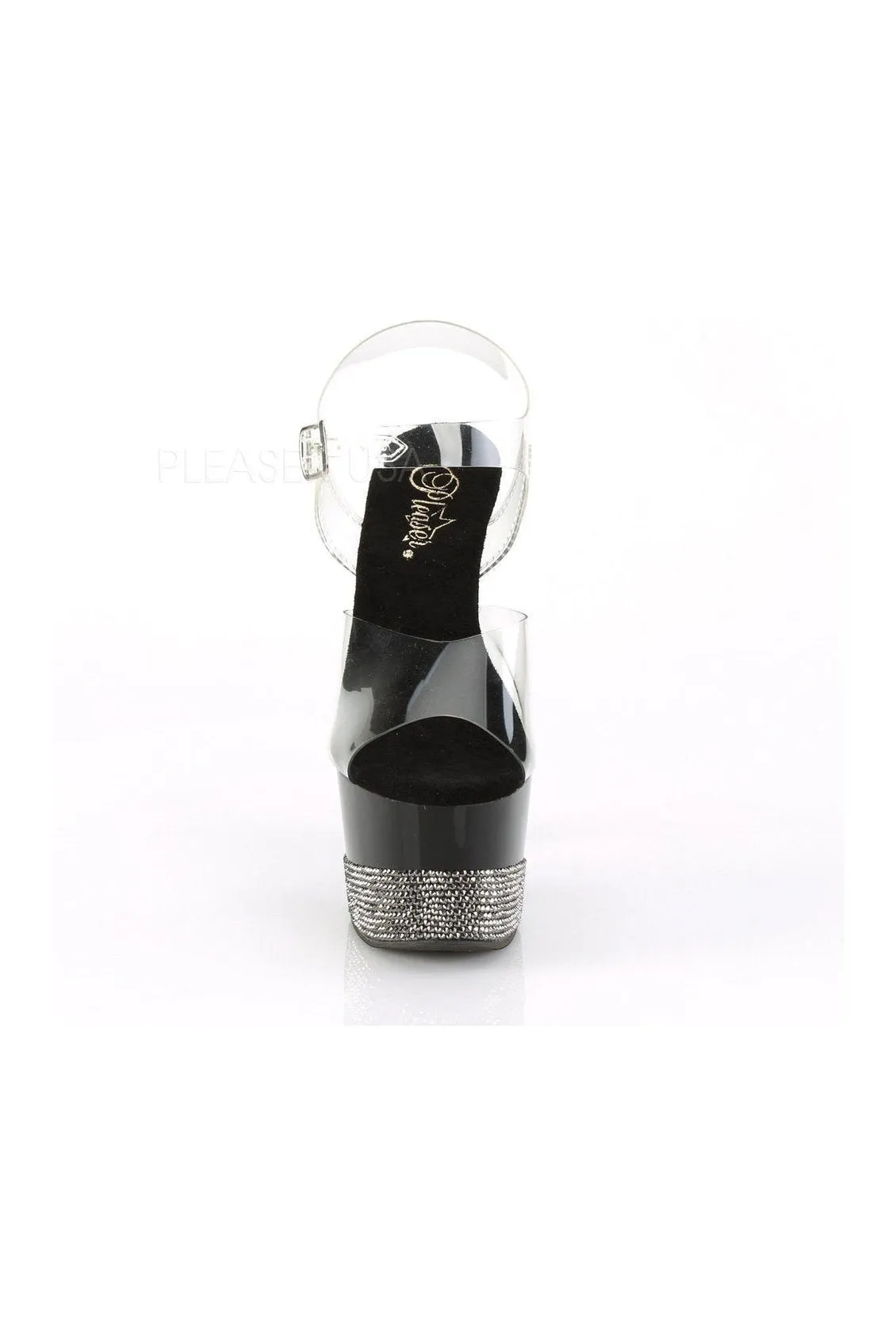 ADORE-708-3 Exotic Platform Sandal | Clear Vinyl