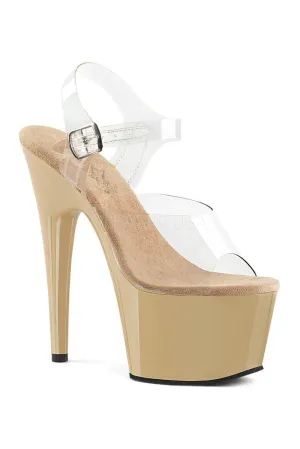 ADORE-708 Platform Sandals | Clear Vinyl