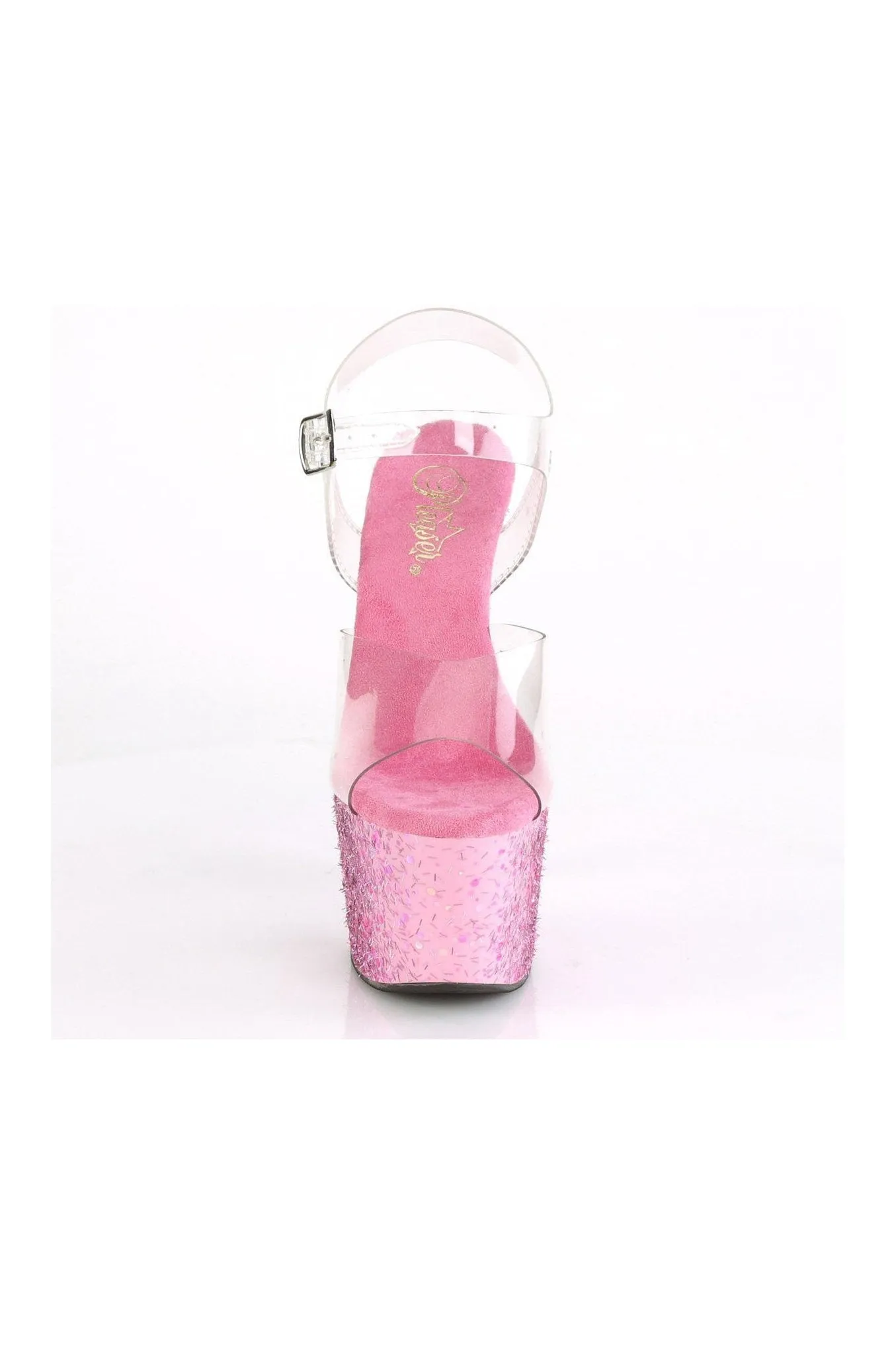 ADORE-708CF Exotic Sandal | Clear Vinyl