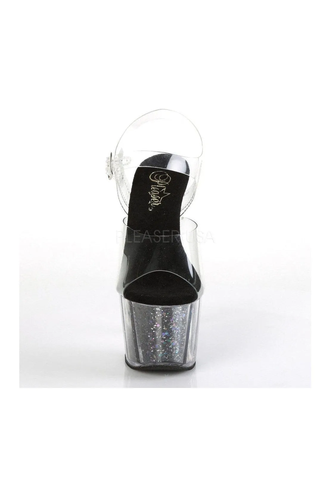 ADORE-708CG Platform Sandals | Black Vinyl