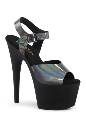 ADORE-708N-DT Exotic Platform Sandal | Pewter Hologram