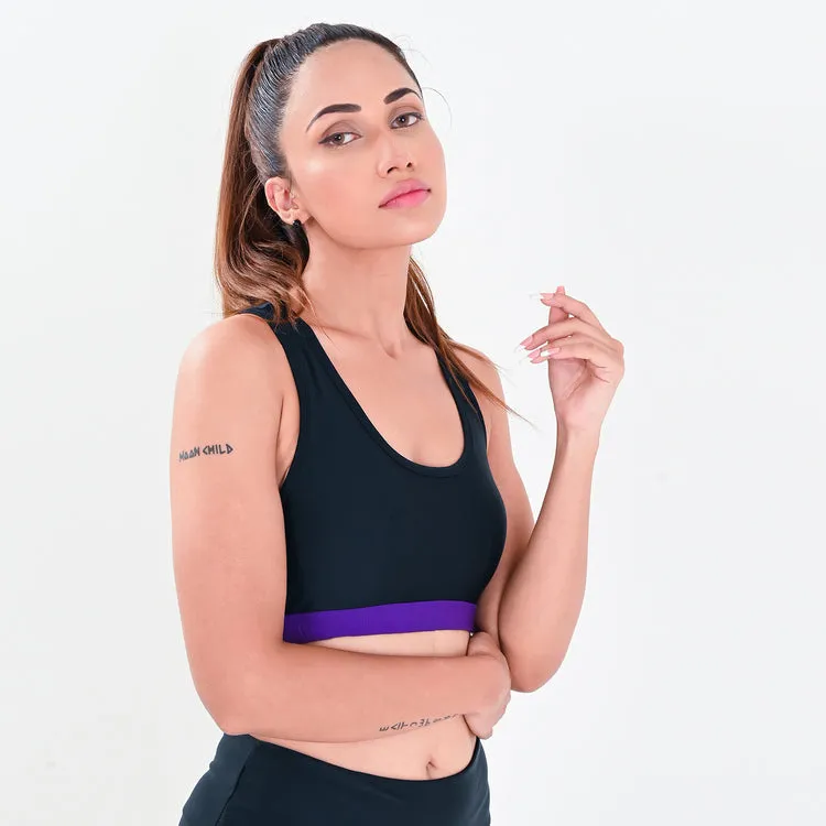 Allure Sports Bra - Black/Purple