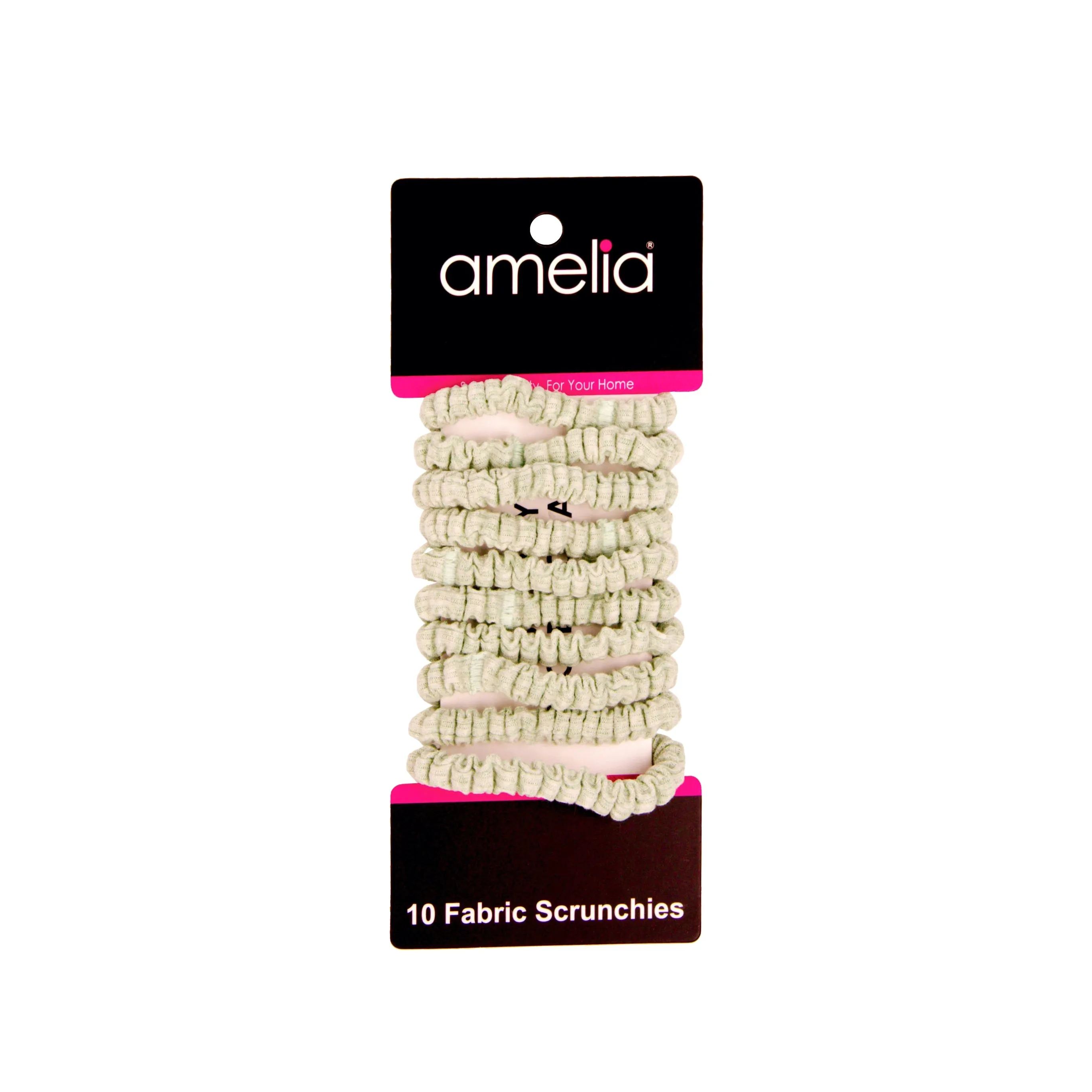 Amelia Beauty, Grey Ribbed Scrunchies, 2.25in Diameter, Gentle on Hair, Strong Hold, No Snag, No Dents or Creases. 10 Pack