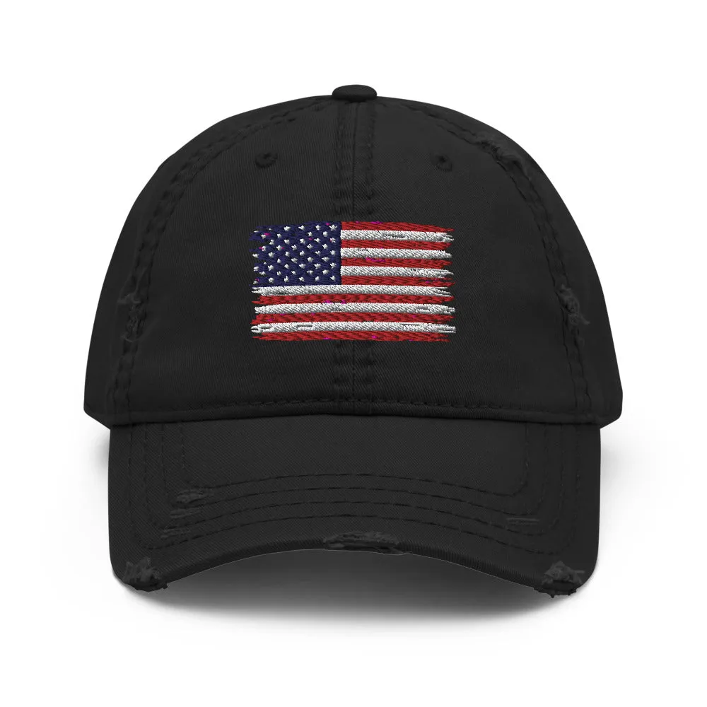 American Flag Distressed Dad Hat