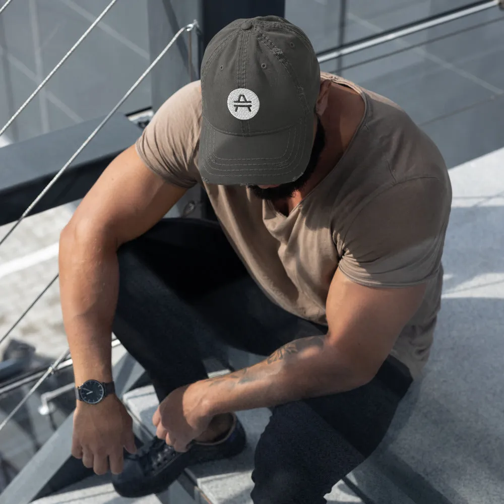 AMP Token Solid Alt-logo Distressed Hat