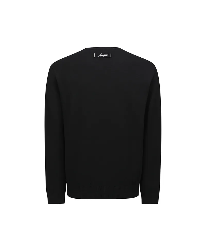 ANEW Golf Men's Logo Pattern Wind Block Pullover - Black