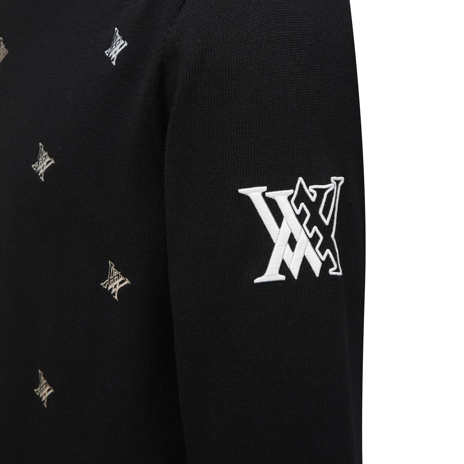 ANEW Golf Men's Logo Pattern Wind Block Pullover - Black