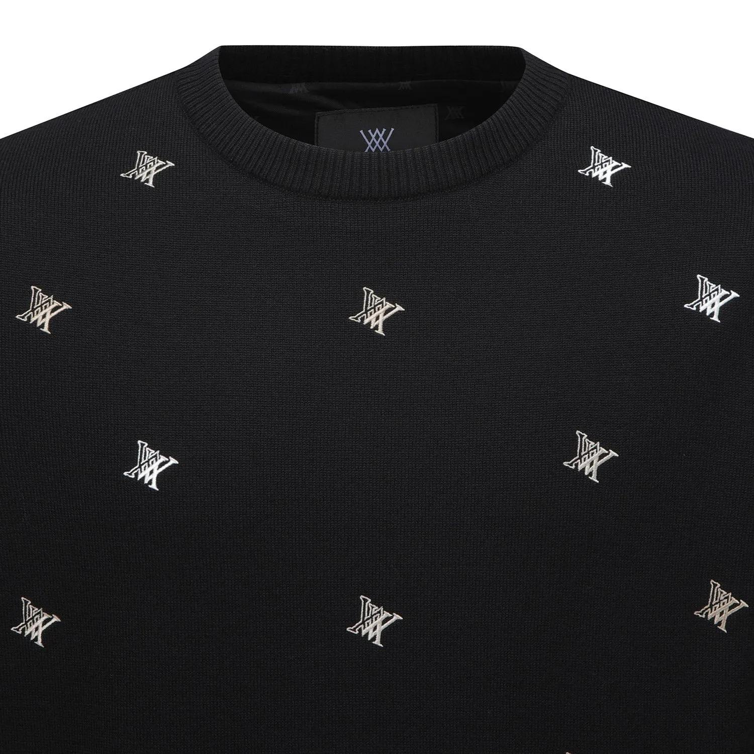 ANEW Golf Men's Logo Pattern Wind Block Pullover - Black