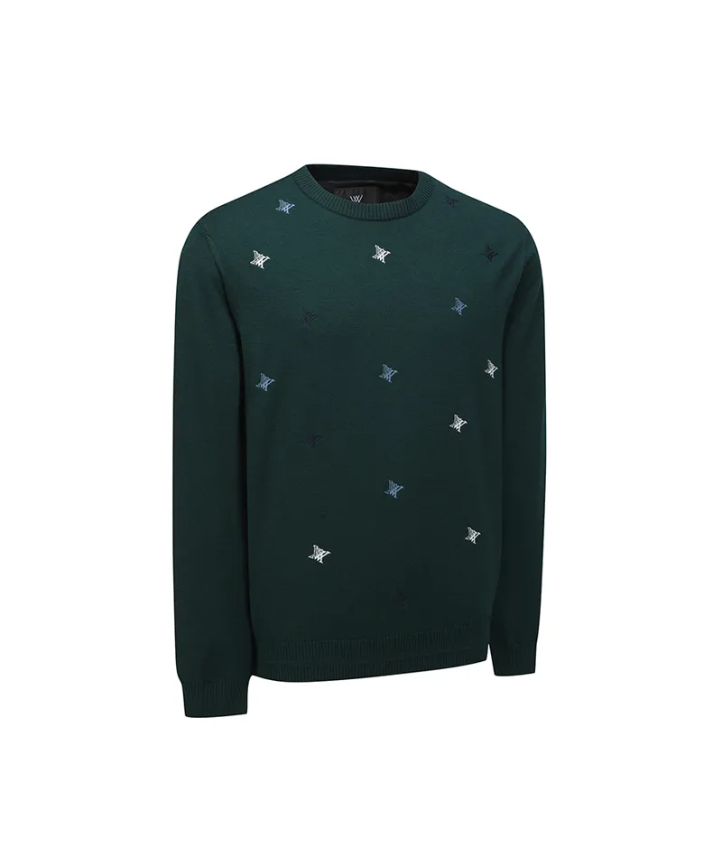 ANEW Golf Men's Logo Pattern Wind Block Pullover - Green