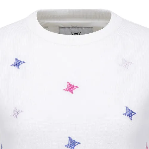 ANEW Golf Women Logo Pattern Wind Block Pullover - Ivory