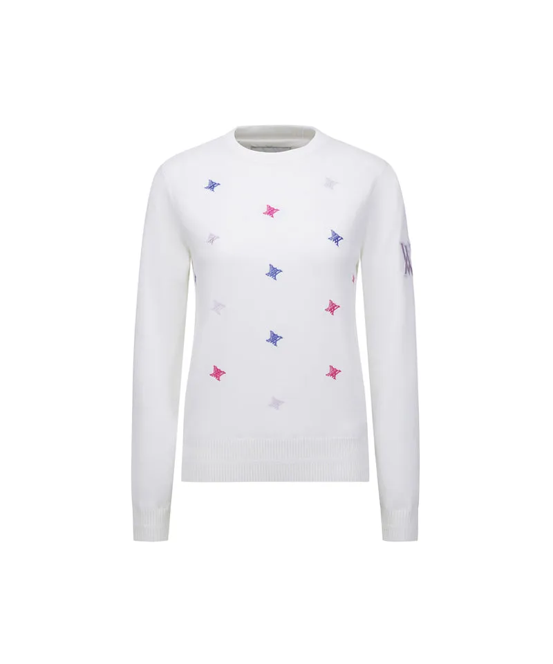ANEW Golf Women Logo Pattern Wind Block Pullover - Ivory