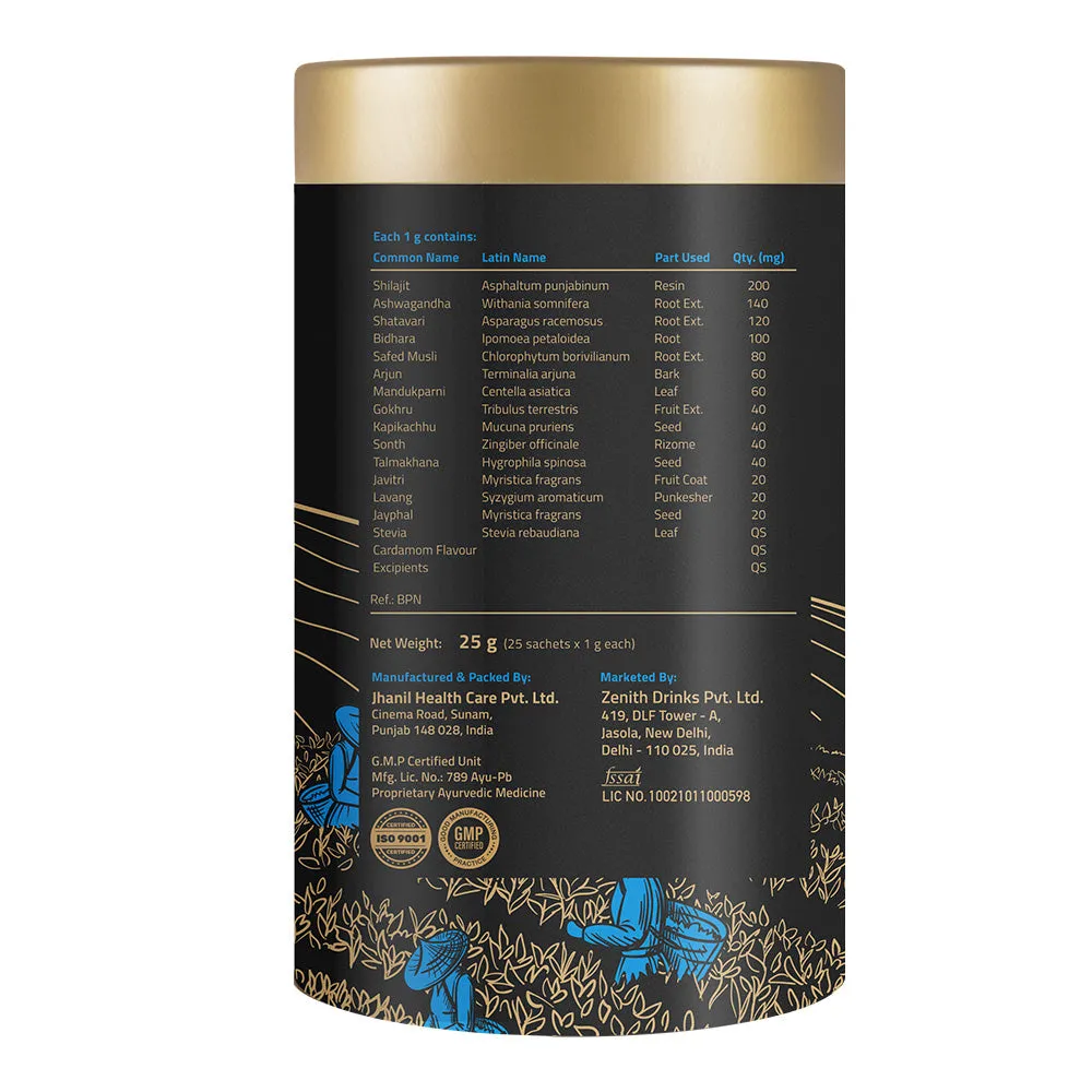 Auric Men's Energy Tea with Pure Shilajit Resin & 13 herbs - 50 Sachets