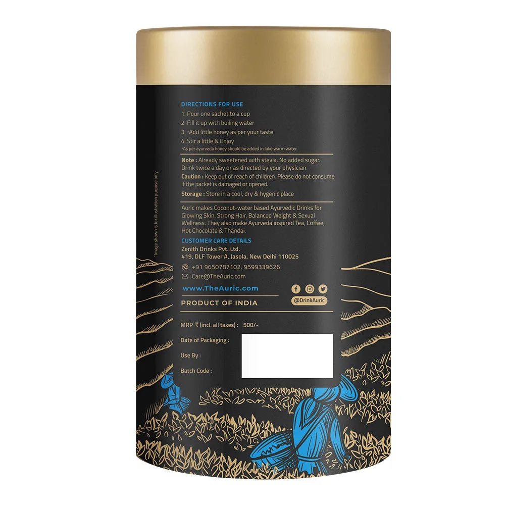 Auric Men's Energy Tea with Pure Shilajit Resin & 13 herbs - 50 Sachets
