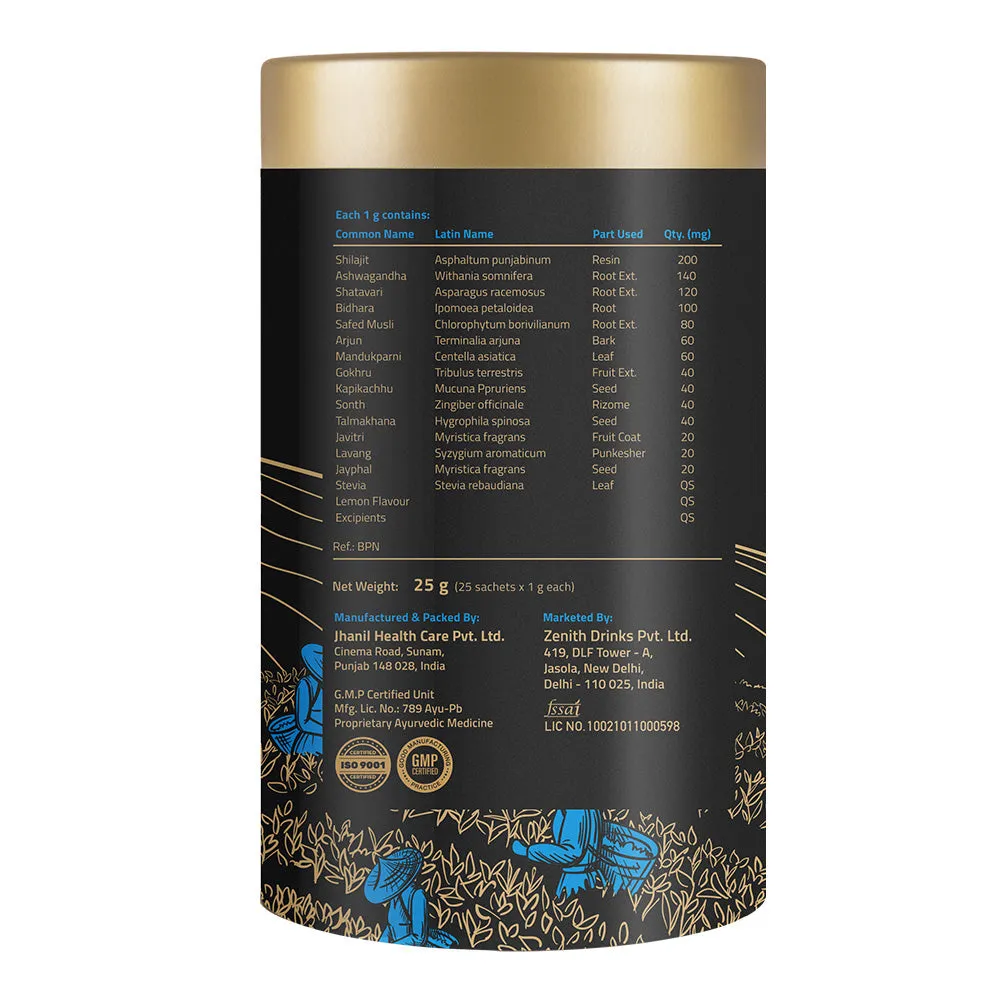 Auric Men's Energy Tea with Pure Shilajit Resin & 13 herbs - 50 Sachets