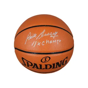 Autographed NBA Replica Basketball – Silver “Bill Russell, 11X Champ”