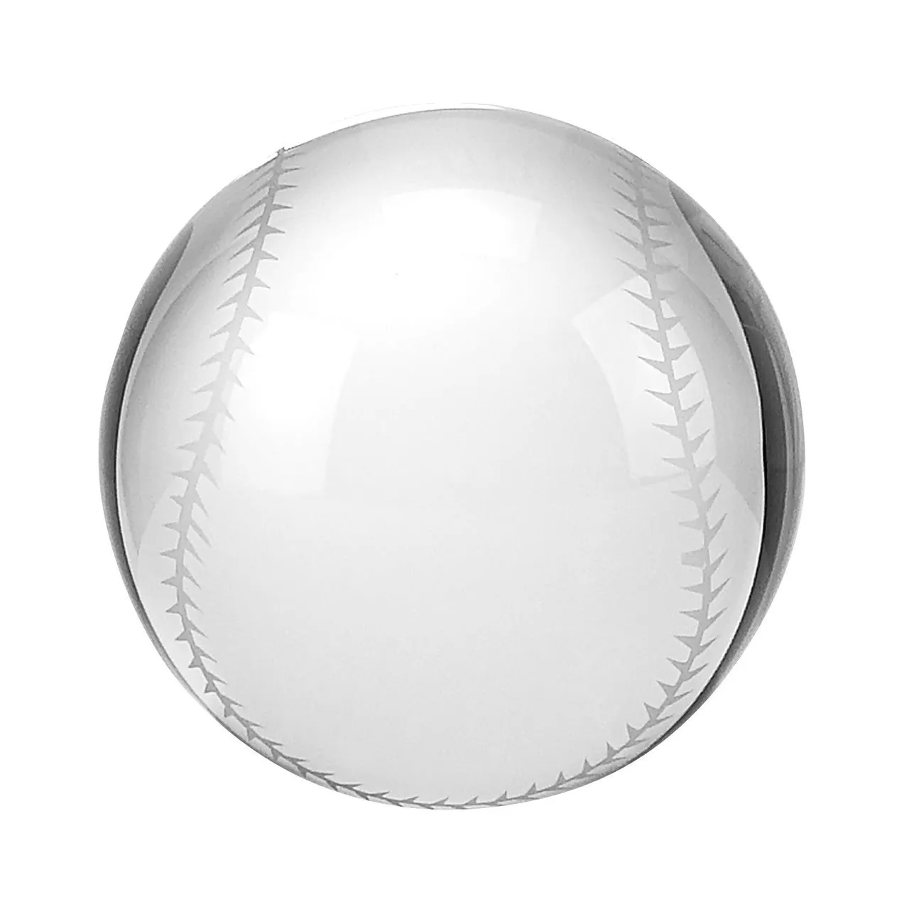 Baseball Crystal Glass Paperweight