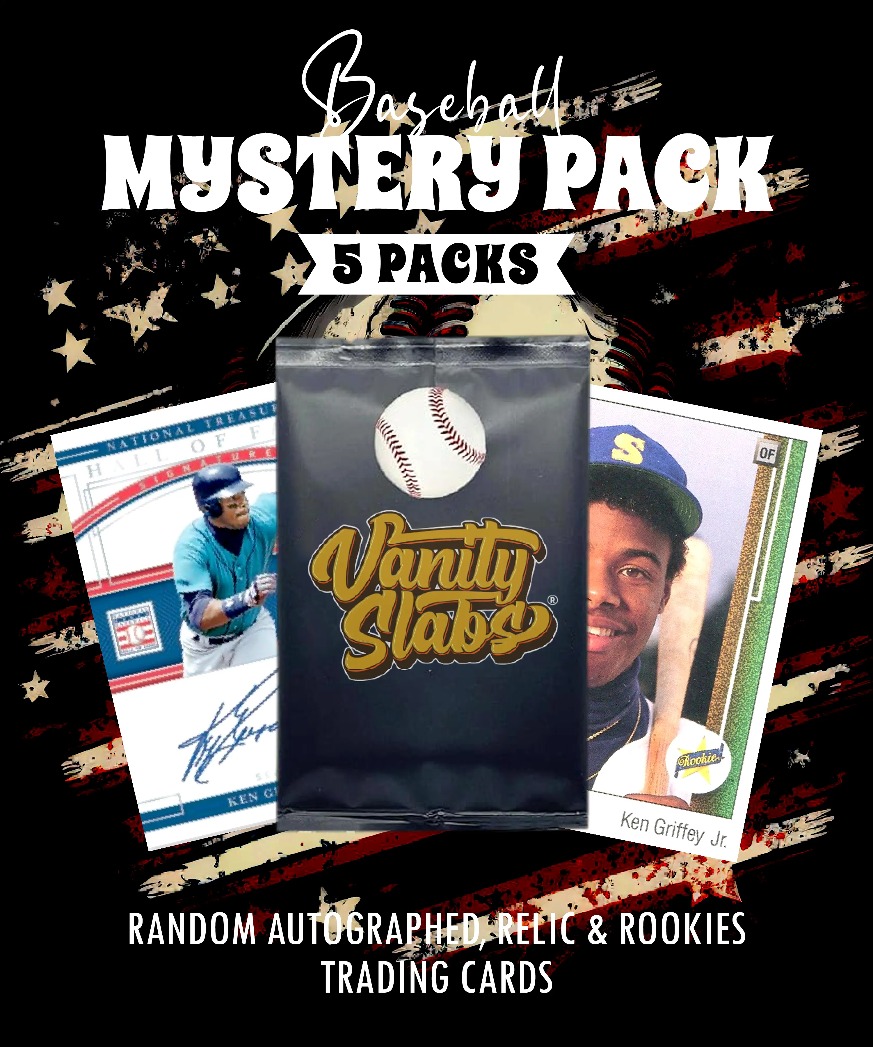 Baseball Mystery 5 Packs (Random Autographed, Relic & Rookies Trading Cards)