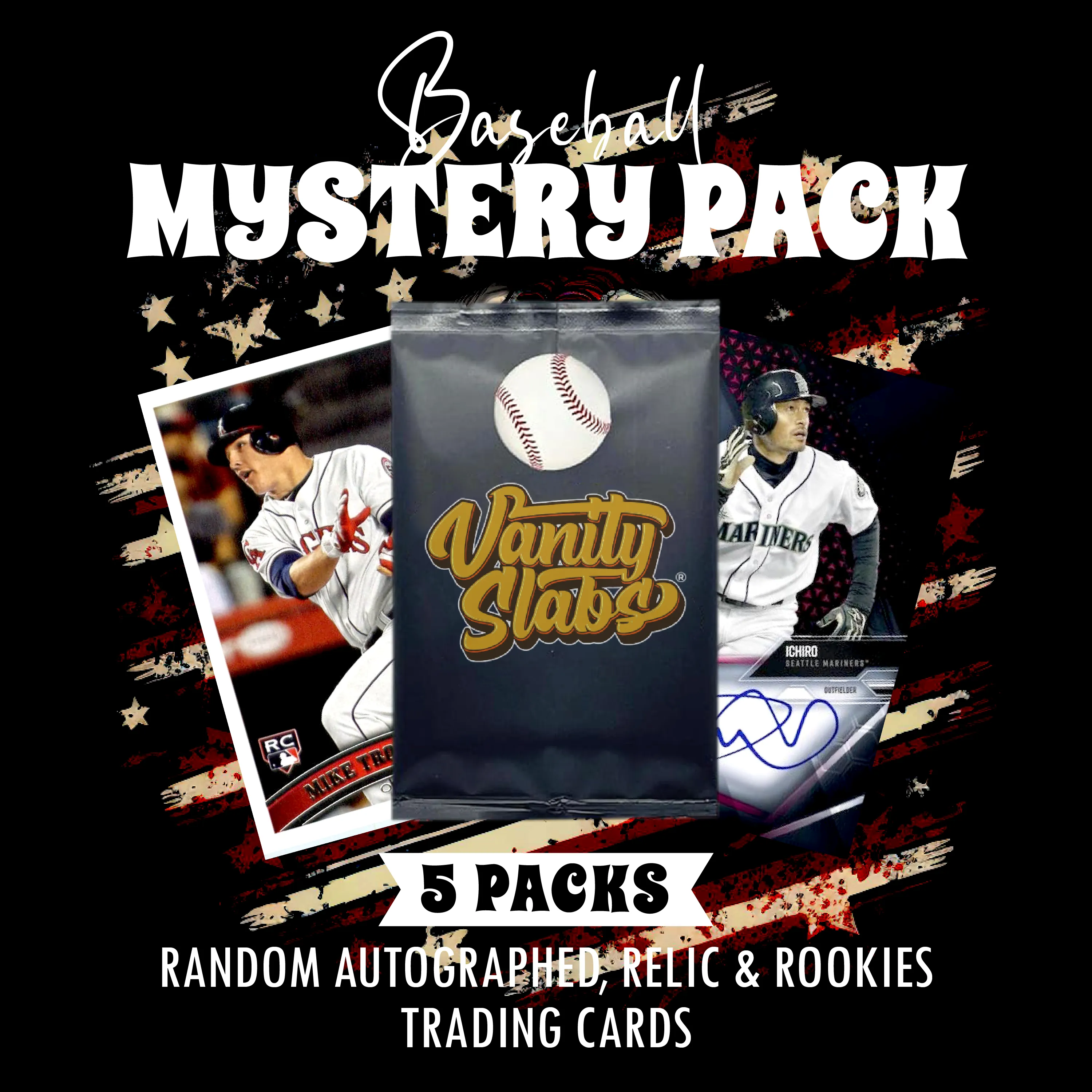 Baseball Mystery 5 Packs (Random Autographed, Relic & Rookies Trading Cards)