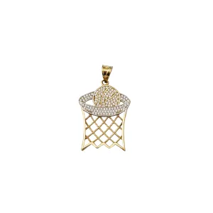 Basketball CZ Pendant (14K)