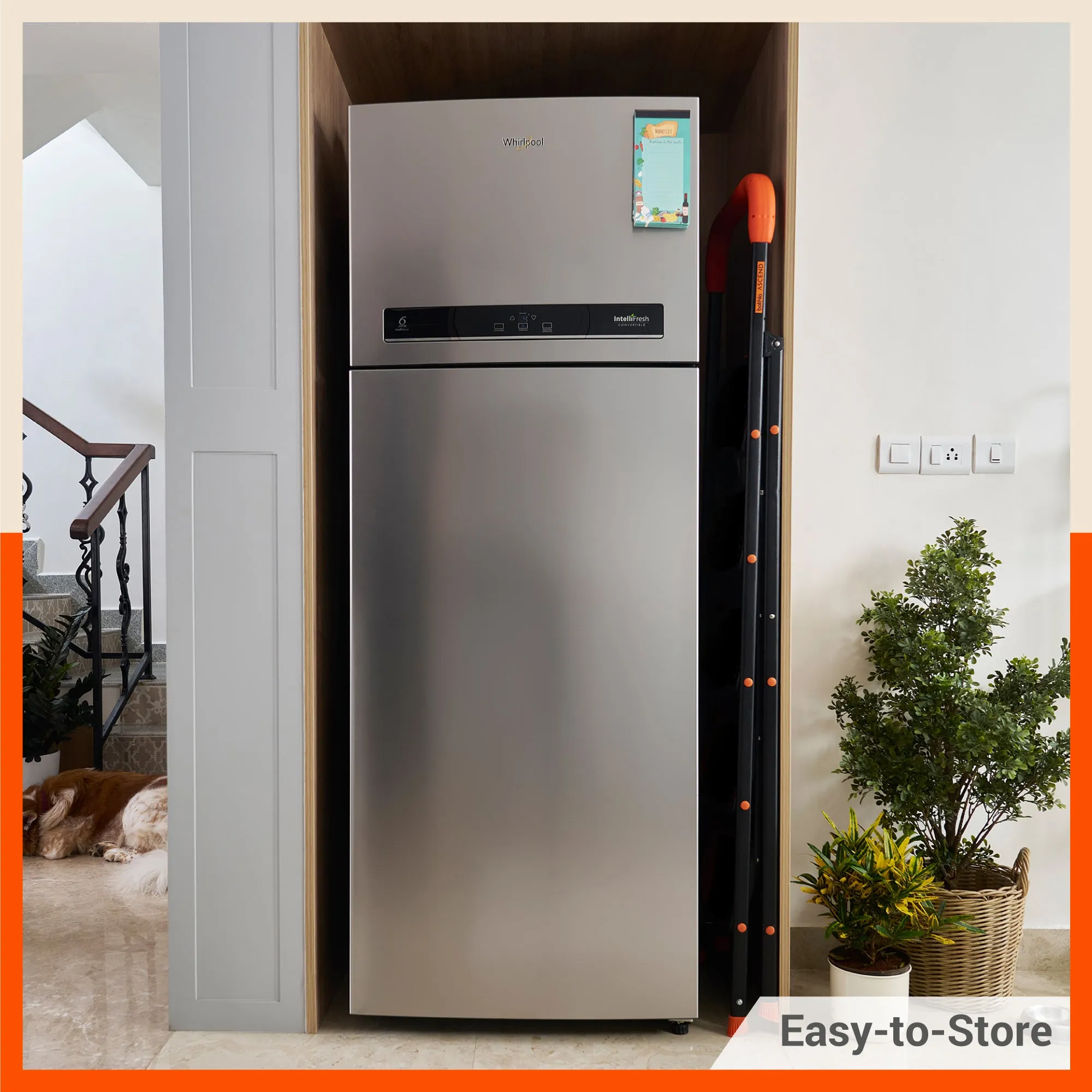 Bathla Ascend 4 Step Heavy Duty Steel Ladder for Home - Orange & Black