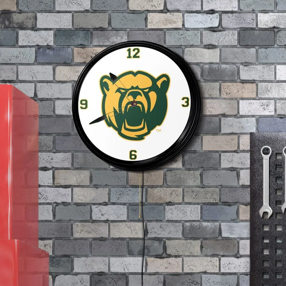 Baylor Bears: Bear Logo - Retro Lighted Wall Clock