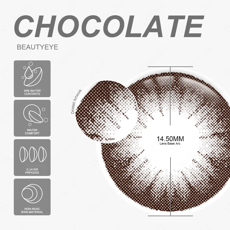 Beautyeye Chocolate 14.5mm 1 Pair | 1 Year