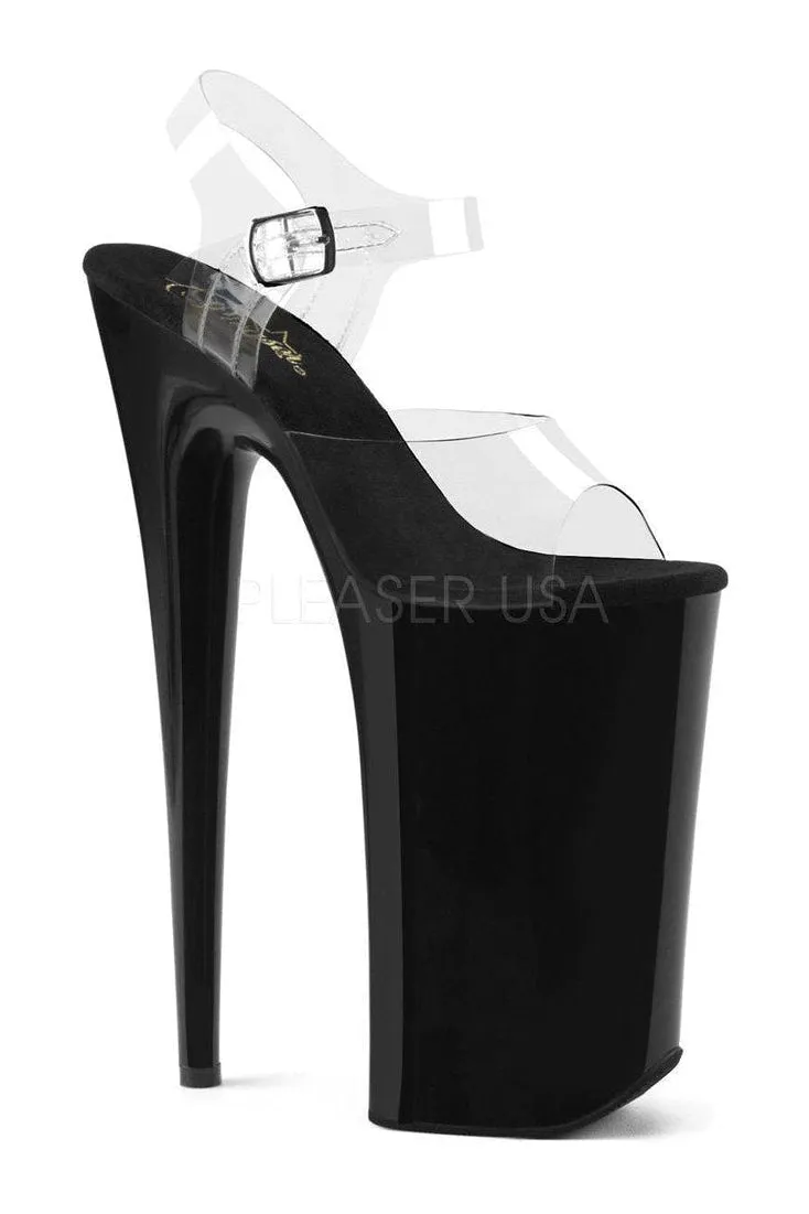 BEYOND-008 Platform Sandal | Black Vinyl