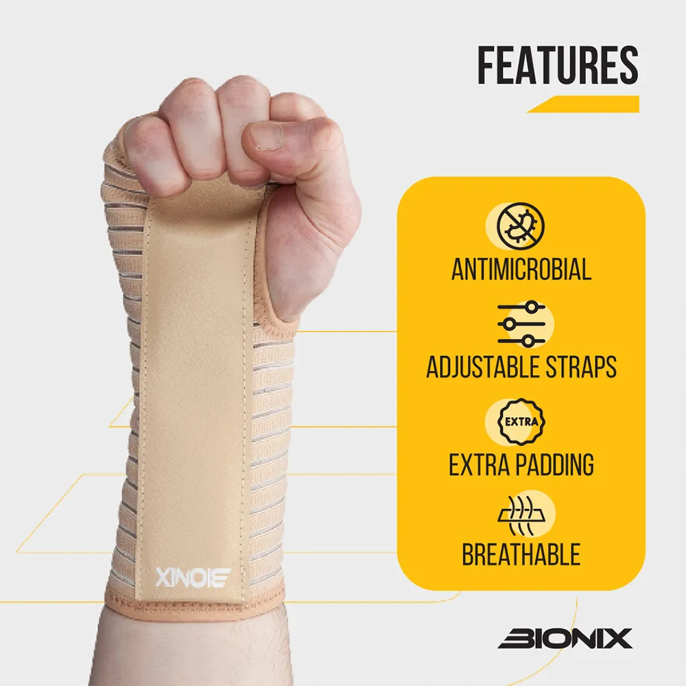 Bionix BEIGE WRIST SUPPORT - RIGHT SMALL to EXTRA LARGE - Hand and Wrist Support