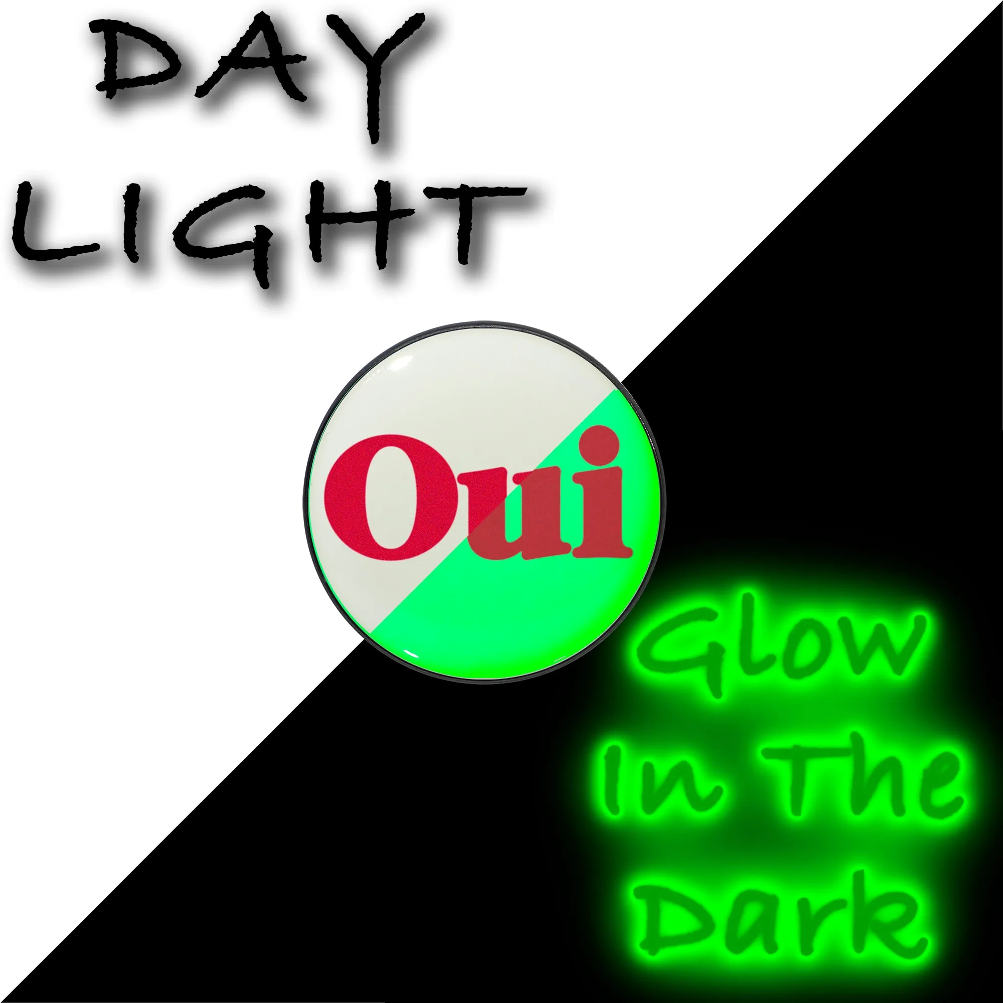 Black Anodized OUI Glow in the Dark Stud Earrings