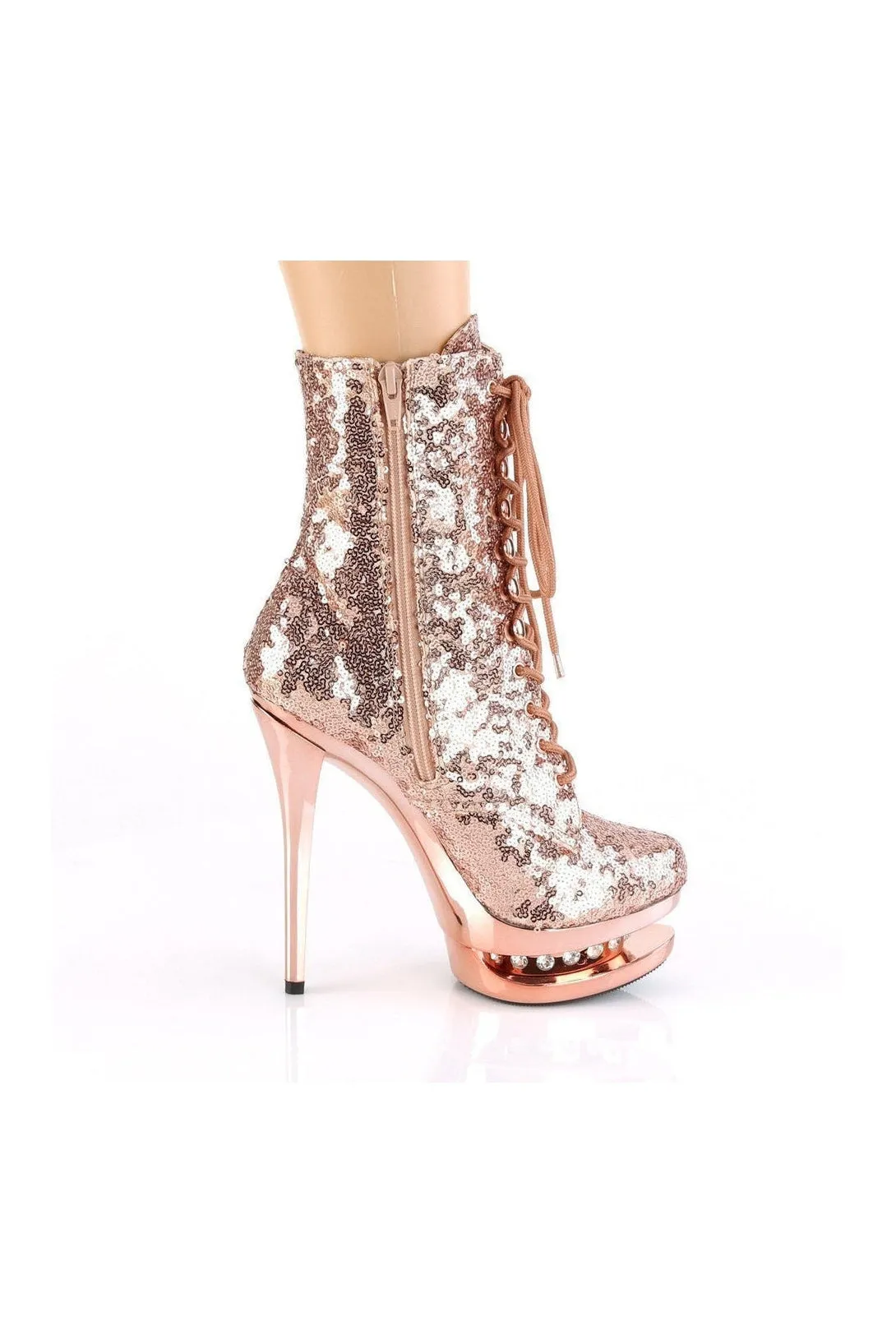 BLONDIE-R-1020 Exotic Boot | Gold Sequins