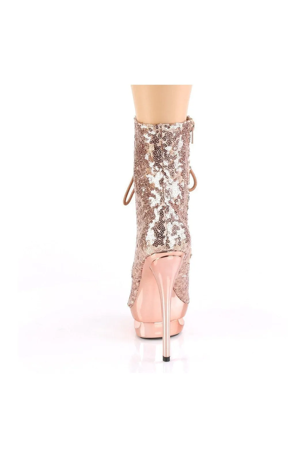 BLONDIE-R-1020 Exotic Boot | Gold Sequins
