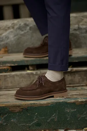 Brown Suede Casual Laces Shoes
