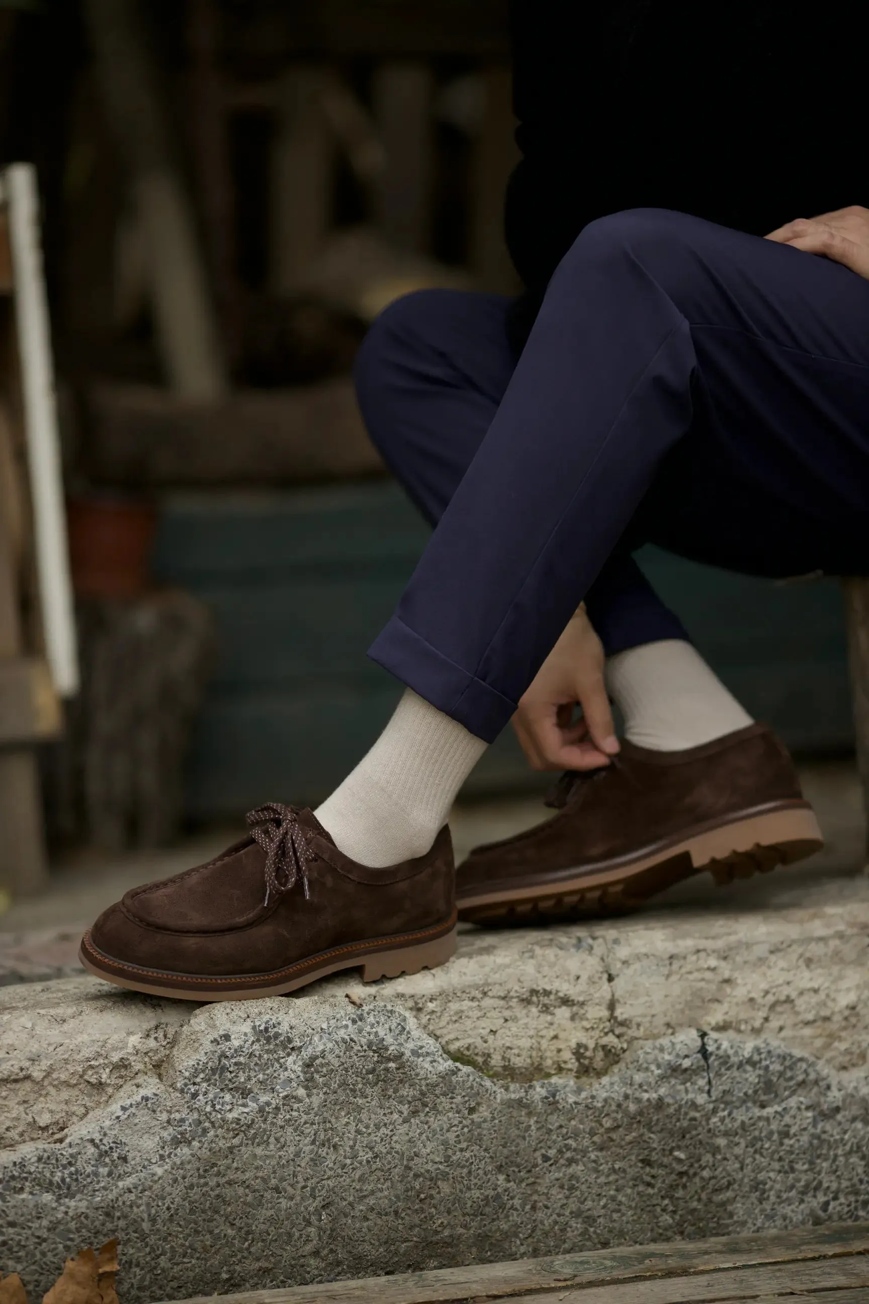 Brown Suede Casual Laces Shoes