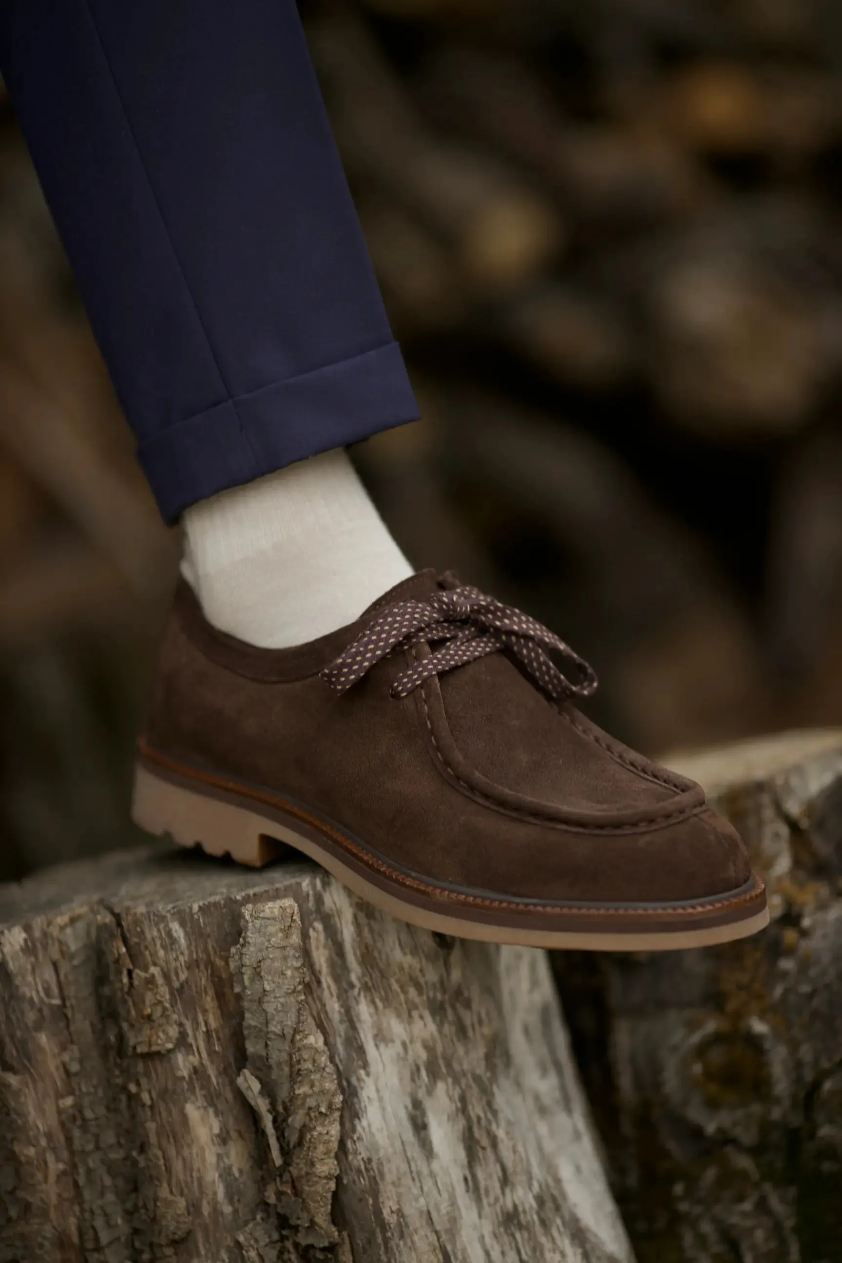 Brown Suede Casual Laces Shoes