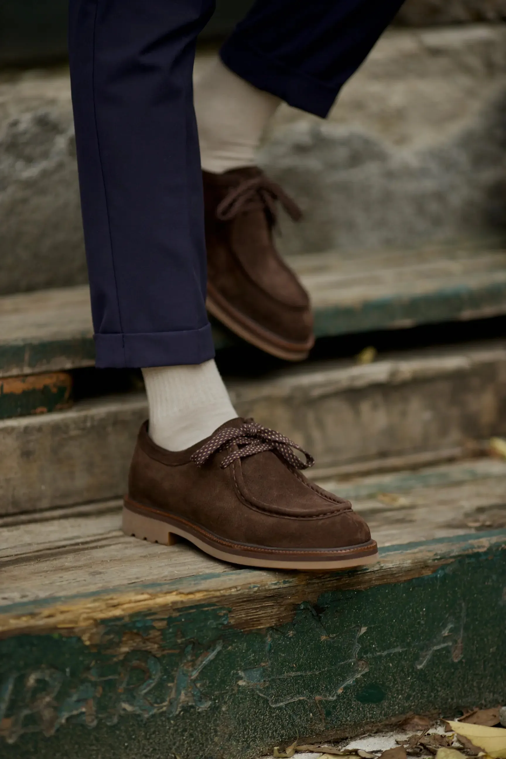 Brown Suede Casual Laces Shoes