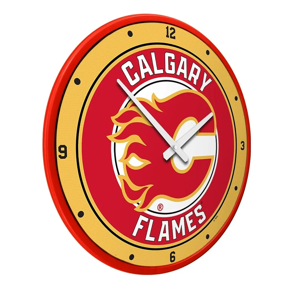 Calgary Flames: Modern Disc Wall Clock