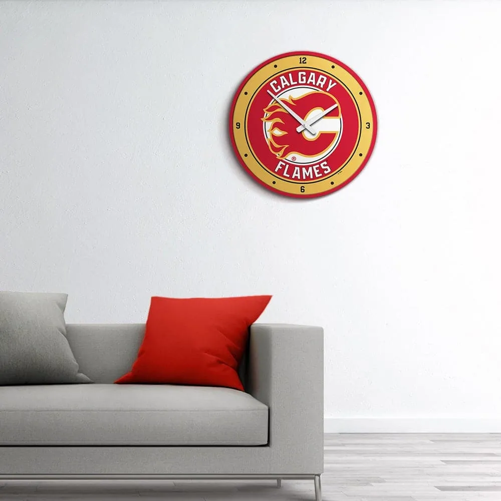 Calgary Flames: Modern Disc Wall Clock