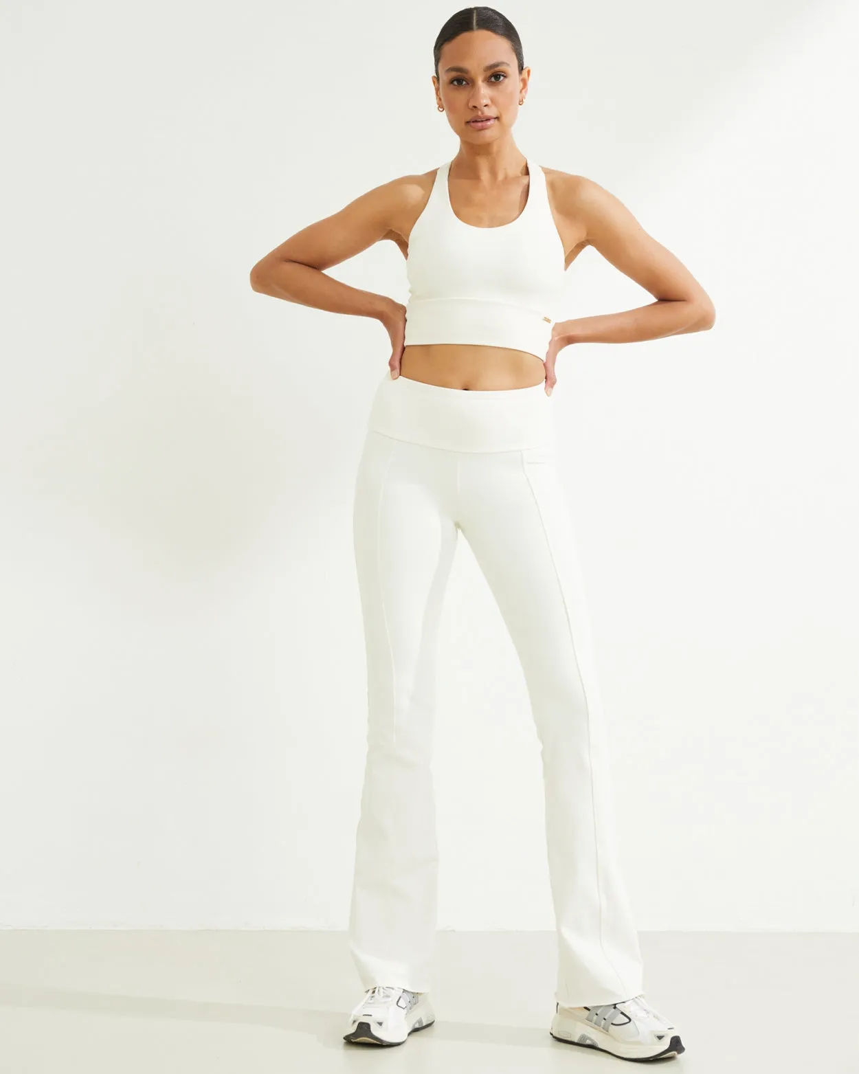 Celine Flared Topstitch Leggings | Off White