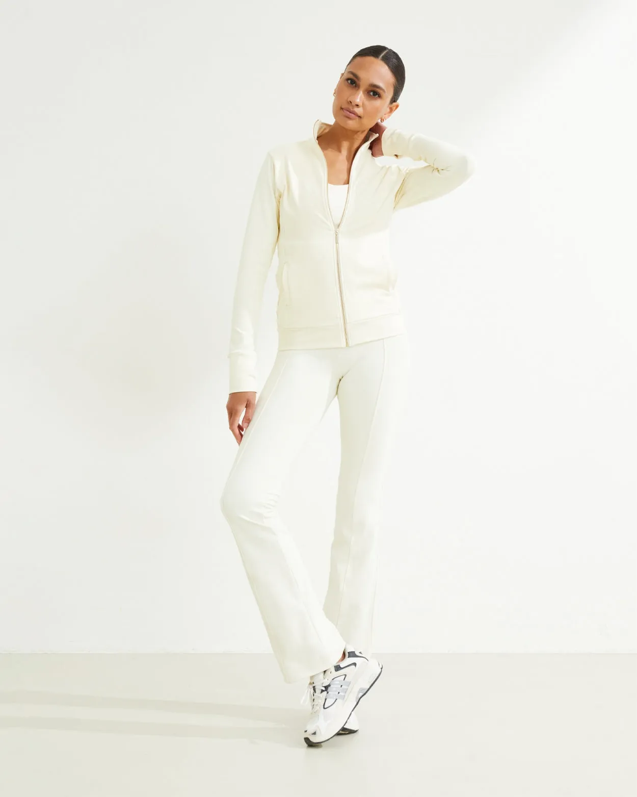 Celine Flared Topstitch Leggings | Off White